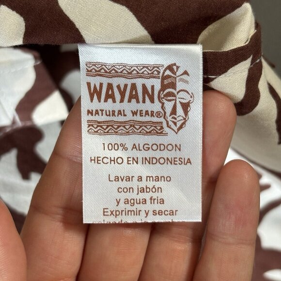 Wayan Natural Wear Vintage Mens 2XL Brown Hawaiian Button Up Short Sleeve Shirt - Picture 15 of 16